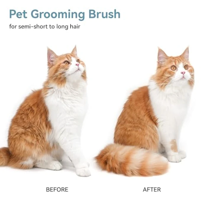 Aumuca Skin Friendly Self-Cleaning Slicker Brush for Dogs & Cats, Gentle Pet Grooming Tool for Shedding & Deshedding, Efficient Hair Remover for Long & Short Haired Pets by Aumuca - Image 8