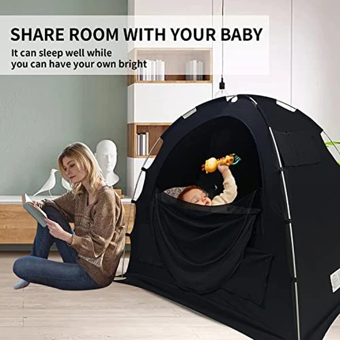 Crib Blackout Cover for Pack N Play, Jonnick Canopy Cover, 90% Blackout Tent for Travel Crib, Portable Stretchy Netting Cover by Jonnick - Image 4
