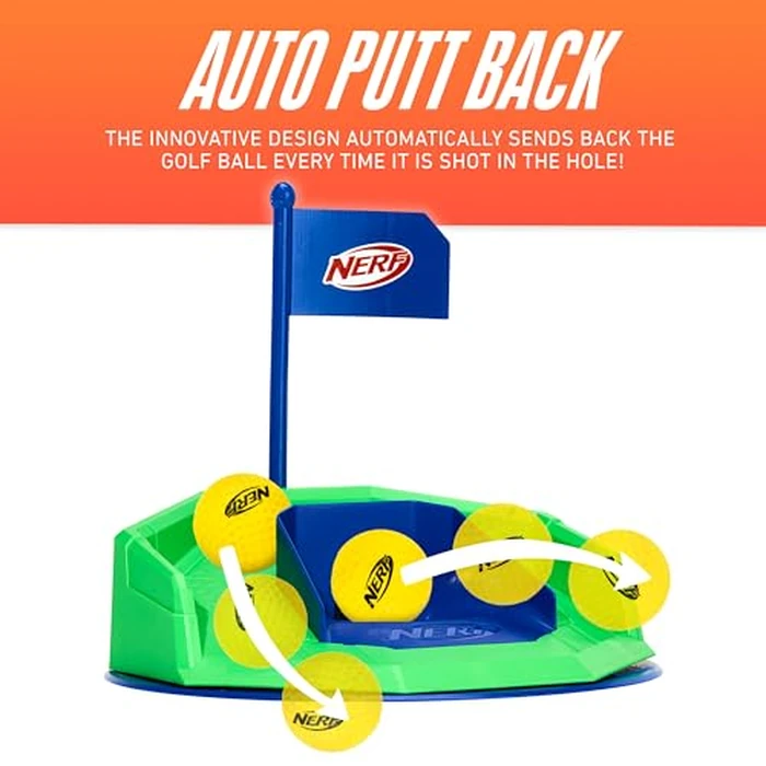 NERF Pivot Putt Golf Game - Automatically Fires Back the Golf Balls - 3 Modes of Play - Spin Mode for Challenge Play by Franklin Sports - Image 2