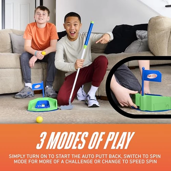 NERF Pivot Putt Golf Game - Automatically Fires Back the Golf Balls - 3 Modes of Play - Spin Mode for Challenge Play by Franklin Sports - Image 3