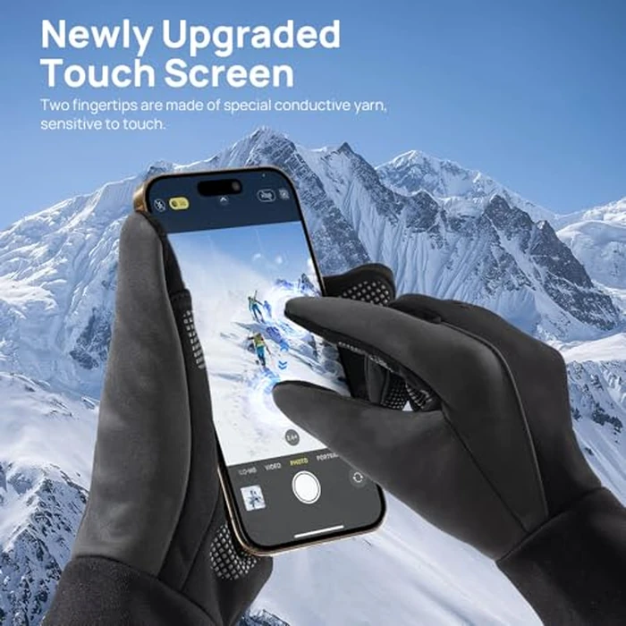 Winter Gloves Men Women Gifts: Inner Gloves Waterproof Windproof Snowproof Thermal Warm Cold Weather Gear Snow Touchscreenfingers Unisex for Outdoor Sports Daily Use Work Motorcycling Thanksgiving Day by FanVince - Image 3