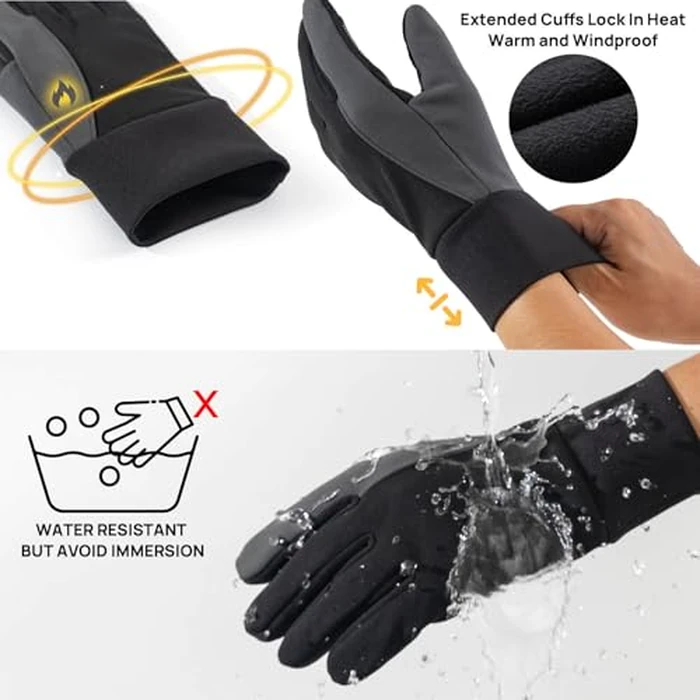 Winter Gloves Men Women Gifts: Inner Gloves Waterproof Windproof Snowproof Thermal Warm Cold Weather Gear Snow Touchscreenfingers Unisex for Outdoor Sports Daily Use Work Motorcycling Thanksgiving Day by FanVince - Image 5