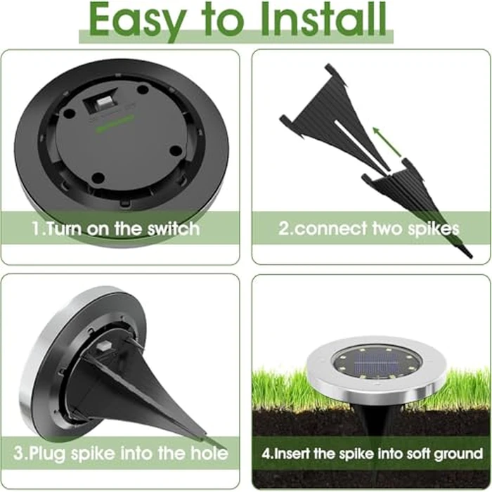 INCX 4.6 inch Solar Lights Outdoor Waterproof, 16 Pack Solar Light for Outside, Garden Lights Landscape Lighting for Patio Pathway Lawn Yard Deck Driveway Walkway, Cold White by INCX - Image 5