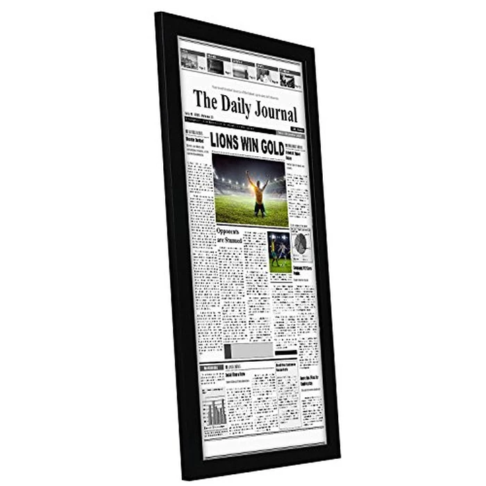 Americanflat 11x22 Newspaper Frame with Polished Plexiglass - Display for Assorted Media Articles - Signature Collection - Modern Picture Frame for Wall Display - Black by Americanflat - Image 2