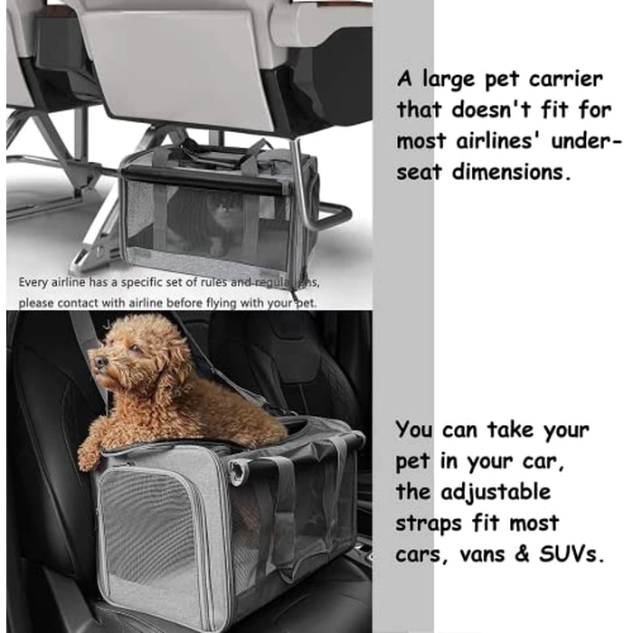 GAPZER Pet Carrier for Large Cats, Soft-Sided Cat Carrier for Medium Big Cats and Puppy up to 20lbs, Washable Dog Carrier Privacy Protection for Home Outdoor Travel by GAPZER - Image 5