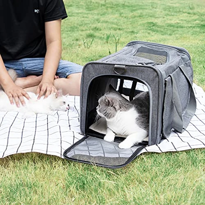 GAPZER Pet Carrier for Large Cats, Soft-Sided Cat Carrier for Medium Big Cats and Puppy up to 20lbs, Washable Dog Carrier Privacy Protection for Home Outdoor Travel by GAPZER - Image 6