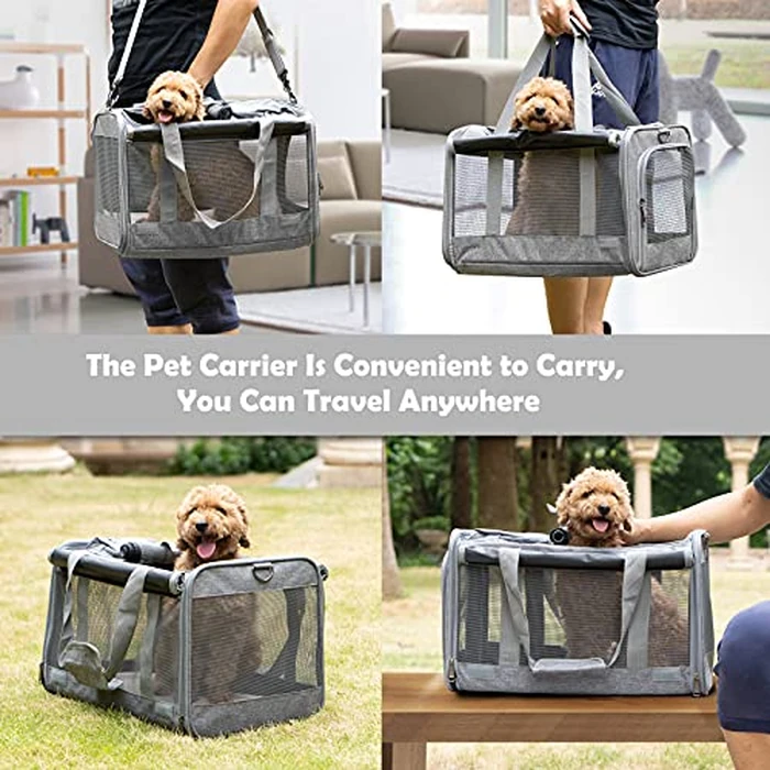 GAPZER Pet Carrier for Large Cats, Soft-Sided Cat Carrier for Medium Big Cats and Puppy up to 20lbs, Washable Dog Carrier Privacy Protection for Home Outdoor Travel by GAPZER - Image 7