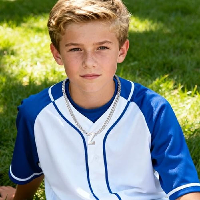 QINJIEJIE Initial Baseball Necklace for Men Z Letter Necklaces Sports Accessories Drip Baseball Charm Pendant Jewelry Stainless Steel Silver Chain 22inch Personalized Gift for Men Lover Fans by QINJIEJIE - Image 2