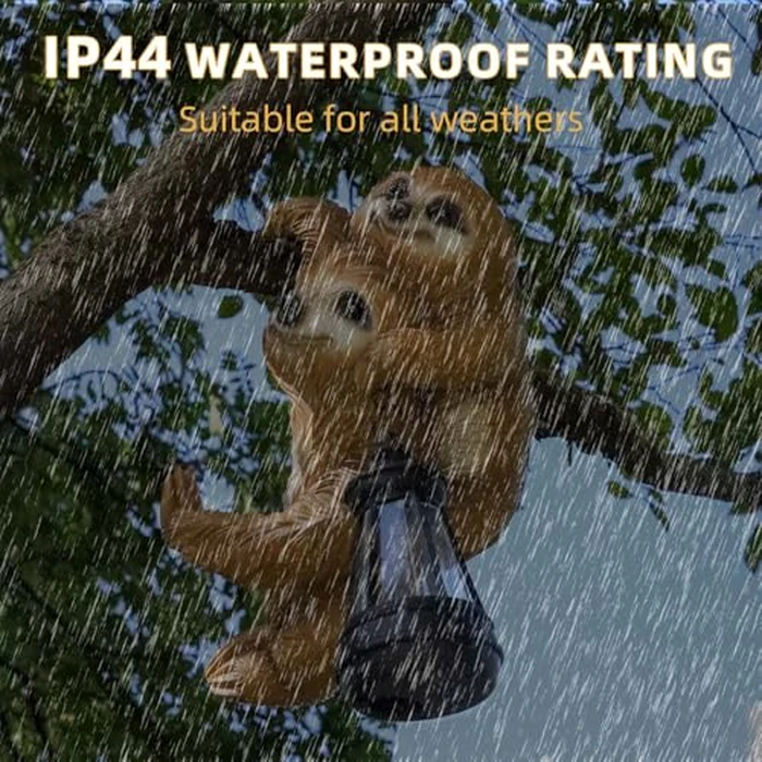 ShengLi TianCheng Solar Garden Decor: 9.8-inch Parent-Baby Sloth Resin Garden Statue w/Solar Lantern - Fence/Lawn Ornament, Yard Decorations Outdoor, Unique Birthday Housewarming Gifts for Mom, Women by ShengLi TianCheng - Image 6