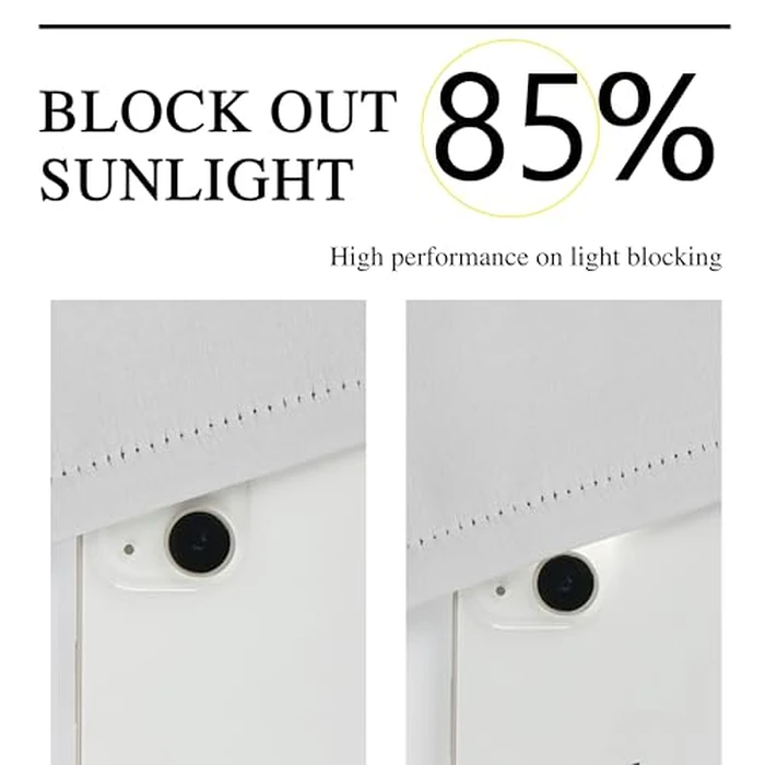 Homechoice Decor Thermal Insulated Blackout Window Curtains, 54" W x 84" L x 2 Panels, Boho Ruched Window Treatments with 3 Rows of Butterfly Flowers, Rustic Rod Pocket Drapes for Room, White (LQ-30) by Homechoice Decor - Image 6