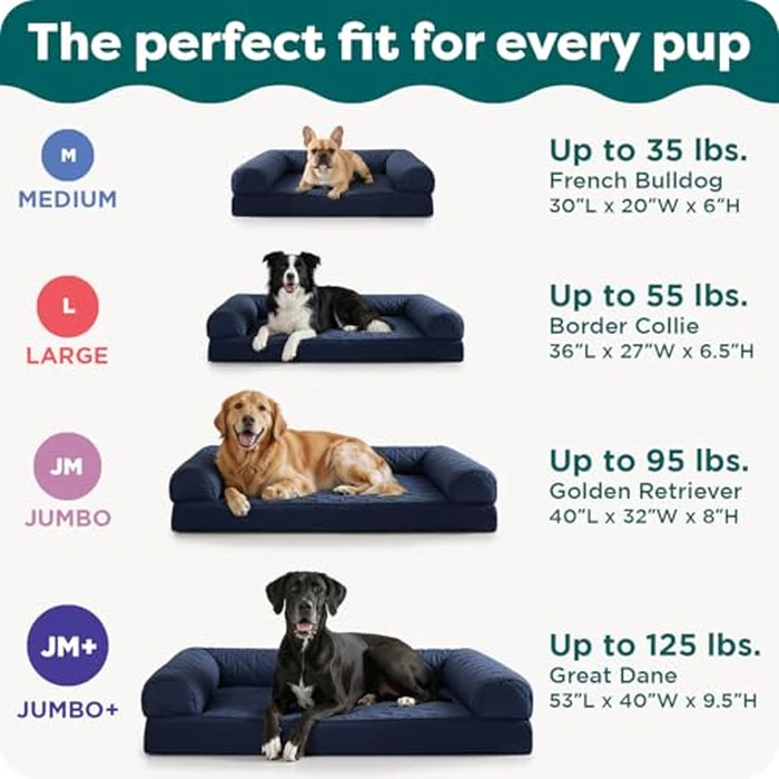 Furhaven Orthopedic Dog Bed for Large Dogs w/Removable Bolsters & Washable Cover, for Dogs Up to 95 lbs - Quilted Sofa - Coffee, Jumbo/XL by Furhaven - Image 6