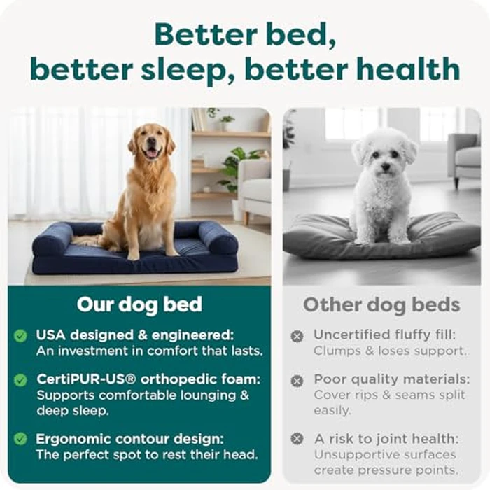 Furhaven Orthopedic Dog Bed for Large Dogs w/Removable Bolsters & Washable Cover, for Dogs Up to 95 lbs - Quilted Sofa - Coffee, Jumbo/XL by Furhaven - Image 7