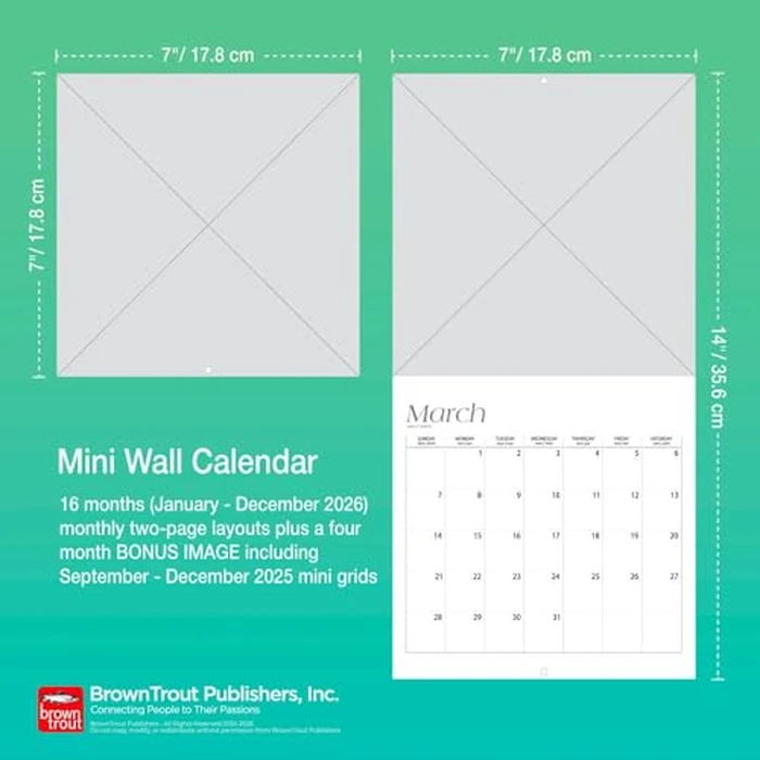 Inspiration | 2026 7 x 14 Inch (Hanging) Monthly Mini Wall Calendar | French Language | BrownTrout | Motivation Quotes by BrownTrout Publishers Ltd. - Image 4