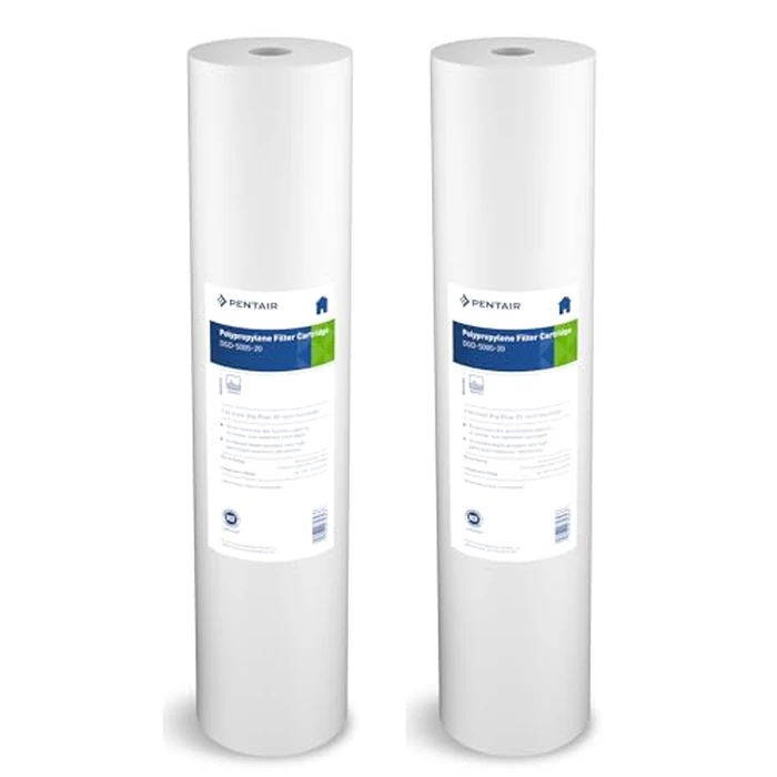 Pentair Pentek DGD-5005-20 Big Blue Water Filter, 20-Inch Whole House Sediment Filter Cartridge Replacement, Dual-Gradient Density Spun Polypropylene, 20" x 4.5", 5 Micron, (Pack of 2), White by Pentek - Image 1