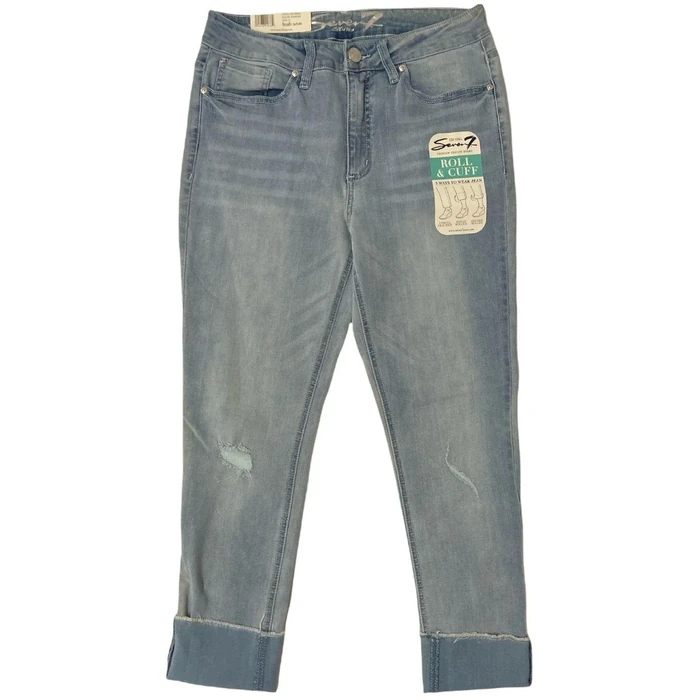 Seven7 Cuff & Roll Women's High Rise Slim Straight Jeans 8 - Phoenix by Seven7 - Refurbished - Brand New condition
