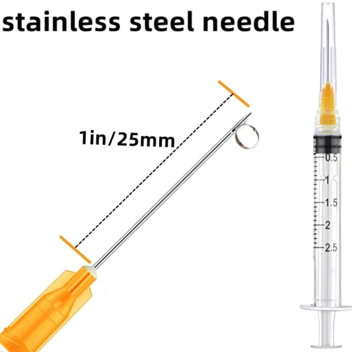 100 Pack 2.5ml 25Ga Plastic Syringe with Measurement for Scientific Labs, Industrial Dispensing Animal and Pet Supplies, Disposable Individually Wrapped by zogsnton - Image 2