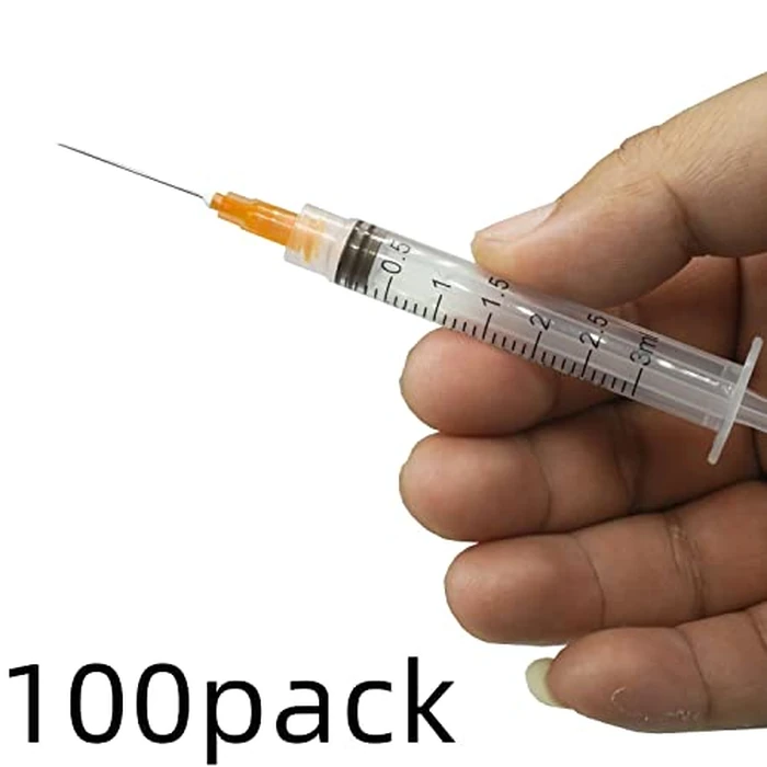 100 Pack 2.5ml 25Ga Plastic Syringe with Measurement for Scientific Labs, Industrial Dispensing Animal and Pet Supplies, Disposable Individually Wrapped by zogsnton - Image 3