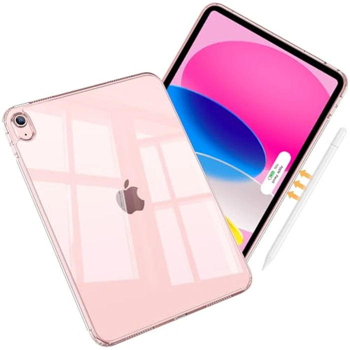 ProCase Clear Case for iPad (A16) 11th Generation 11 Inch 2025/ iPad 10th Generation 10.9 Inch 2022, Slim Light Transparent Anti-Yellow Back Cover -Clearpink by ProCase - Image 1
