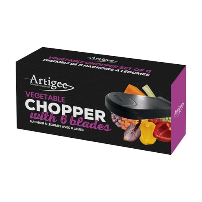 6-in-1 Vegetable Chopper & Mandoline Slicer - Food Chopper with Container, Onion Dicer, Julienne Cutter, Shredder, Grater - Salad, Potato, Cucumber, Carrot, Tomato, Cheese - Artigee by Artigee - Image 5