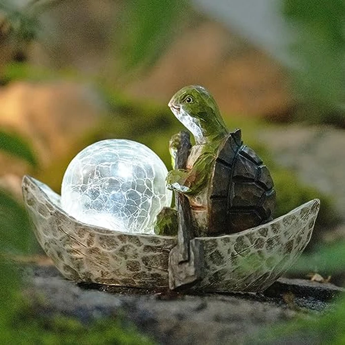 Rezpuao Garden Statue of Turtle,Garden Decor Tortoise Figurine,Turtle Outdoor Statue,Solar Tortoise Decor for Patio,Balcony,Yard,Lawn Ornament,Perfect Gardens Gift by Rezpuao - Image 7