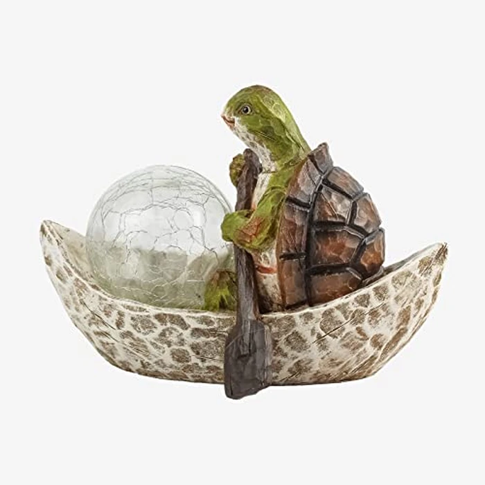 Rezpuao Garden Statue of Turtle,Garden Decor Tortoise Figurine,Turtle Outdoor Statue,Solar Tortoise Decor for Patio,Balcony,Yard,Lawn Ornament,Perfect Gardens Gift by Rezpuao - Image 9