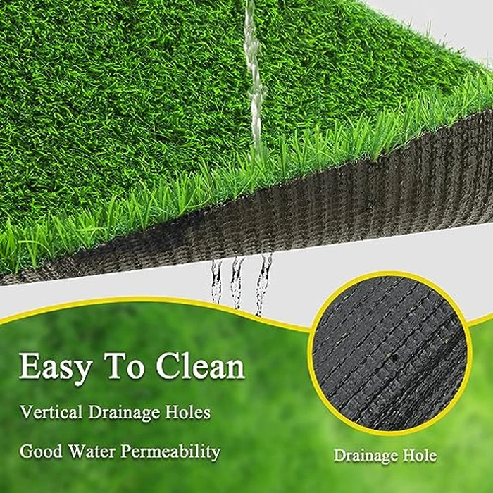 Bsmathom Artificial Grass Rug Indoor Outdoor Rug, Professional Dog Potty Training Rug, Fake Grass Rug Synthetic Grass Mat Door Mats with Drainage Holes for Balcony Patio Garden (2x10Ft) by Bsmathom - Image 4