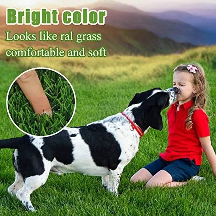 Bsmathom Artificial Grass Rug Indoor Outdoor Rug, Professional Dog Potty Training Rug, Fake Grass Rug Synthetic Grass Mat Door Mats with Drainage Holes for Balcony Patio Garden (2x10Ft) by Bsmathom - Image 6