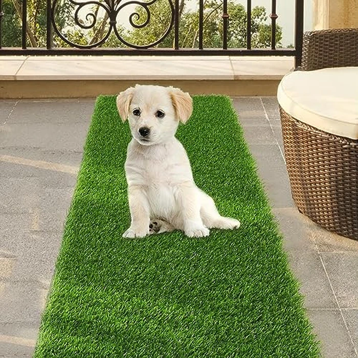 Bsmathom Artificial Grass Rug Indoor Outdoor Rug, Professional Dog Potty Training Rug, Fake Grass Rug Synthetic Grass Mat Door Mats with Drainage Holes for Balcony Patio Garden (2x10Ft) by Bsmathom - Image 7