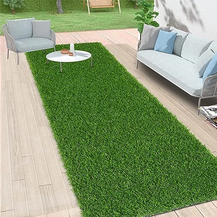 Bsmathom Artificial Grass Rug Indoor Outdoor Rug, Professional Dog Potty Training Rug, Fake Grass Rug Synthetic Grass Mat Door Mats with Drainage Holes for Balcony Patio Garden (2x10Ft) by Bsmathom - Image 8