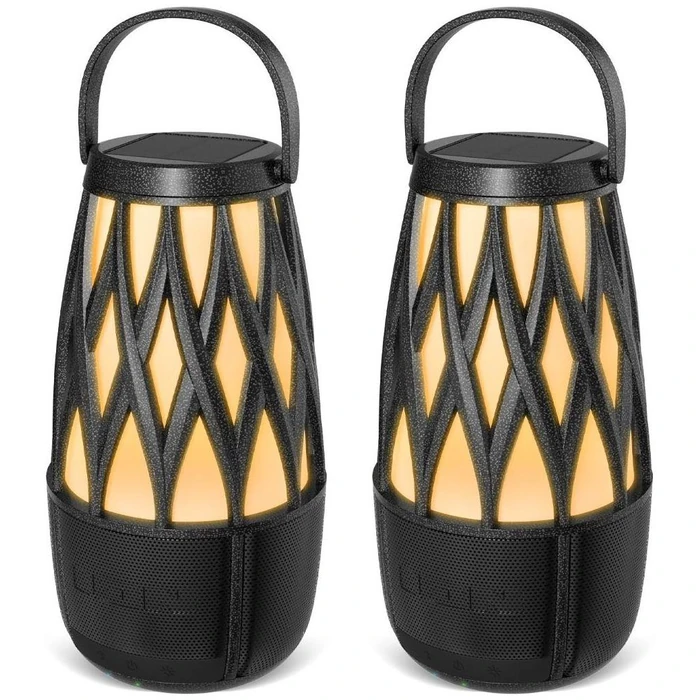 ION Audio Tahiti Pair Outdoor Bluetooth Speakers with Solar Panel and Multi-Sync - Black by ION Audio - Image 2