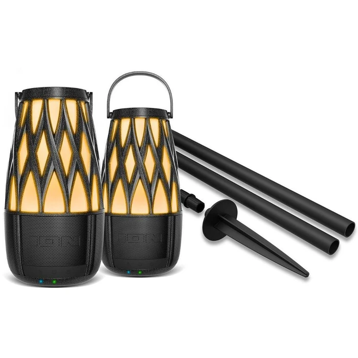 ION Audio Tahiti Pair Outdoor Bluetooth Speakers with Solar Panel and Multi-Sync - Black by ION Audio - Image 3