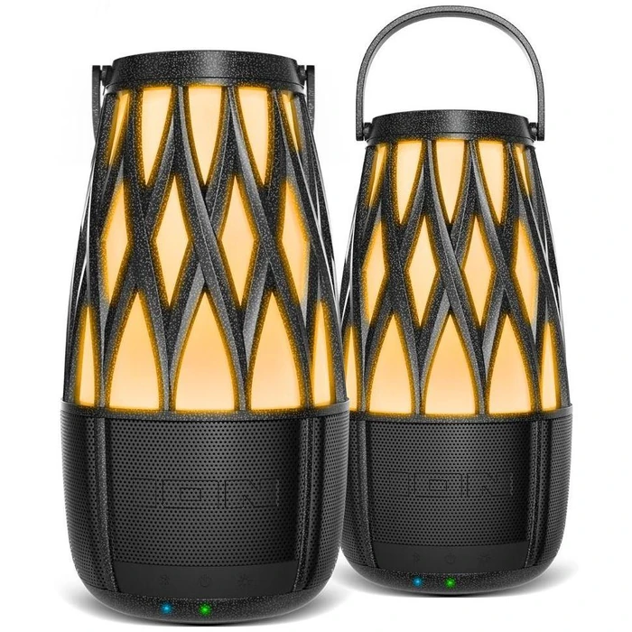 ION Audio Tahiti Pair Outdoor Bluetooth Speakers with Solar Panel and Multi-Sync - Black by ION Audio - Refurbished - Excellent condition