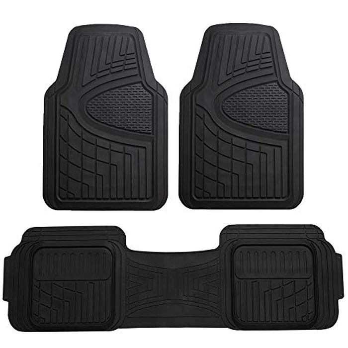 FH Group Automotive Floor Mats Universal Fit Climaproof for All Weather Protection Heavy Duty Rubber fits Most Cars, SUVs, and Trucks, Trim to Fit Black by FH Group - Used - Like New condition - US$24.72