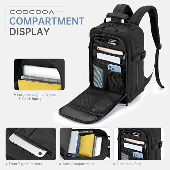 COSCOOA Small Travel Backpack 20L,Personal Item Bag 40x30x15cm,Flight Approved Underseat Travel Bag,Carry on Luggage Bag,Mochila de Viaje,Cabin Size Backpack by COSCOOA - Image 3