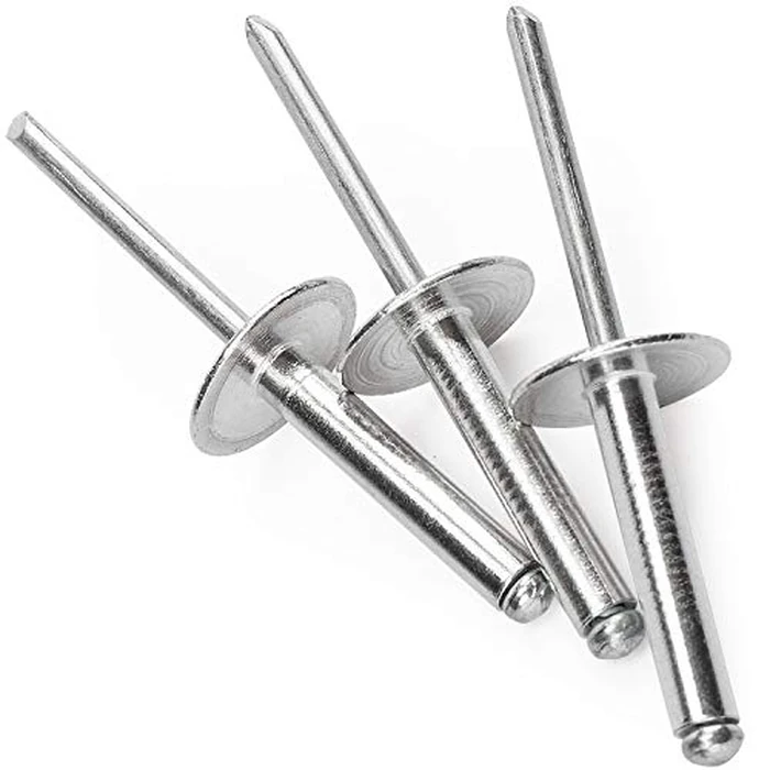 PAGOW 3/16 x 1 Inch (4.8x25mm) Flange Aluminum Blind Rivet, Large Self-Plugging Open End Decorating Fastener Nails Pop Rivets, Core Pulling Rivets Grip Pange 11/16-3/4 Inch (17.4-19mm) (60 Pcs) by PAGOW - Used - Acceptable condition - CA$11.89