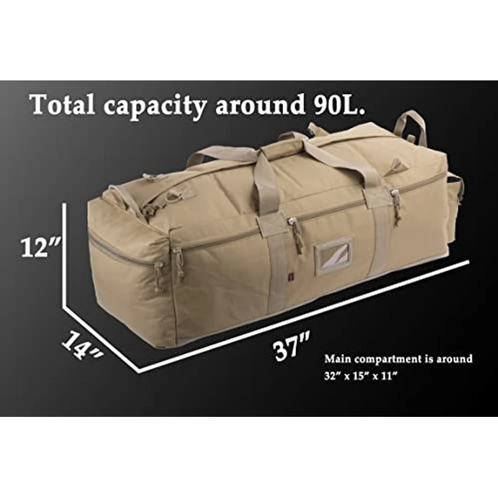 XMILPAX Large Military Duffle Bag Tactical Gear Load Out Bag Deployment Cargo Bag Travel Sports Equipment Duffel Luggage Bag with Backpack Straps 90L Coyote TAN by XMILPAX - Image 2