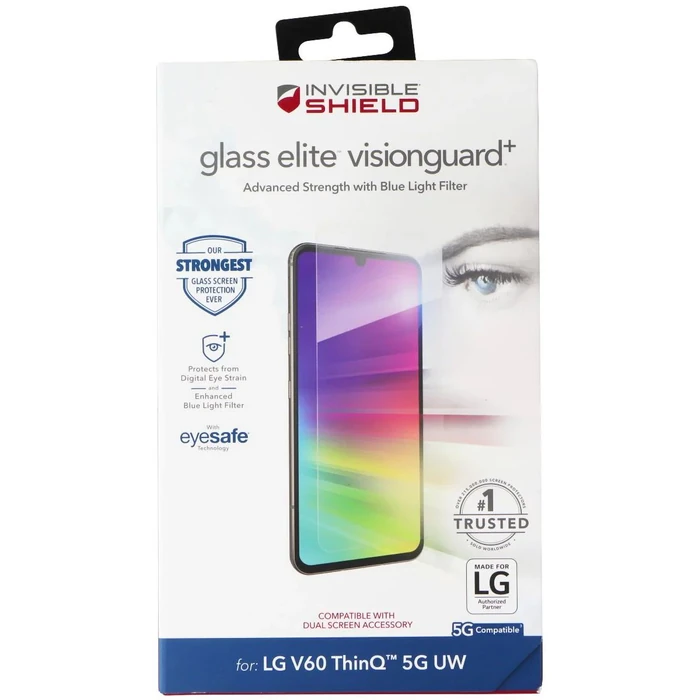 Zagg Glass Elite VisionGuard+ Screen Protector for V60 ThinQ 5G UW - Clear by Zagg - Image 3