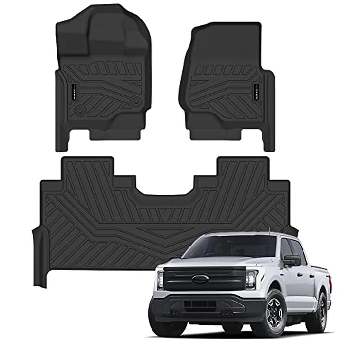 Auxko All Weather Floor Mats Fits for Ford F150 Supercrew 2015-2025 2026 (Include Lightning 22-26)(Only Rear Bench Seat w/Under Seat Storage Not for Front Bench Seat) TPE Rubber Liners Odorless Mats by AUXKO - Used - Very Good condition - CA$80.28