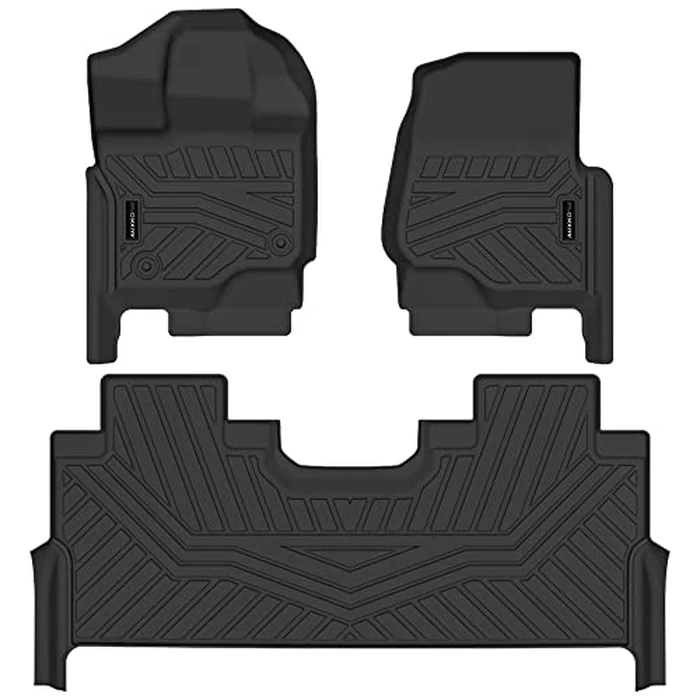 Auxko All Weather Floor Mats Fits for Ford F150 Supercrew 2015-2025 2026 (Include Lightning 22-26)(Only Rear Bench Seat w/Under Seat Storage Not for Front Bench Seat) TPE Rubber Liners Odorless Mats by AUXKO - Image 2