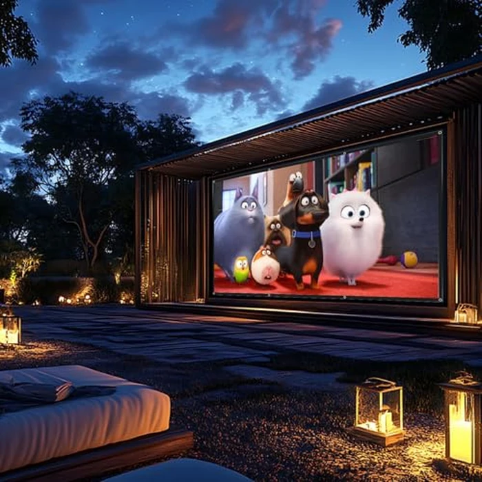 STWUI Projector Screen - 100 inch Projector Screen 16:9 Washable Foldable Portable Projector Movies Screen for Home Theater Outdoor Indoor Projector Screen,Support Double Sided Projection by STWUI - Image 9