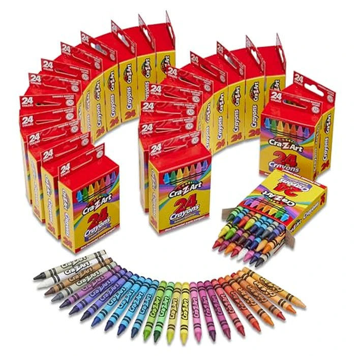 Cra-Z-Art Crayons, Bulk Pack, 24 Count, 24 Packs of Crayons, Bulk School Supplies for Classroom, Back to School Essentials by Cra-Z-Art - Image 1
