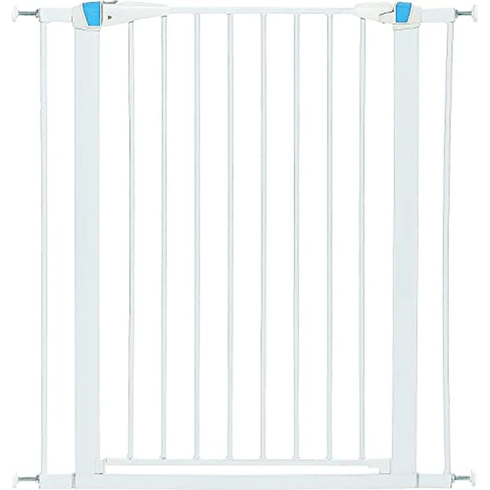 MidWest Homes for Pets 39 Inches Tall Walk-Though Steel Pet Gate, Pressure Mounted Dog Gate with Glow Strip Measures 29-38 Inches Wide & Includes Two 3-Inch-Wide Extensions, White by MidWest Homes for Pets - Used - Very Good condition - US$65.72