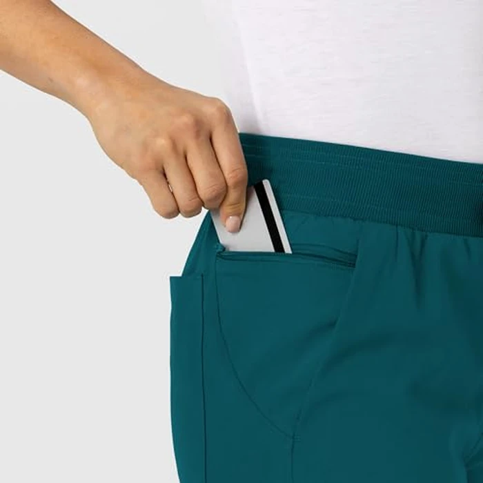 WonderWink Women's Flex-n-Reach Track Scrub Pant - Caribbean, XL Petite by WINK - Image 2