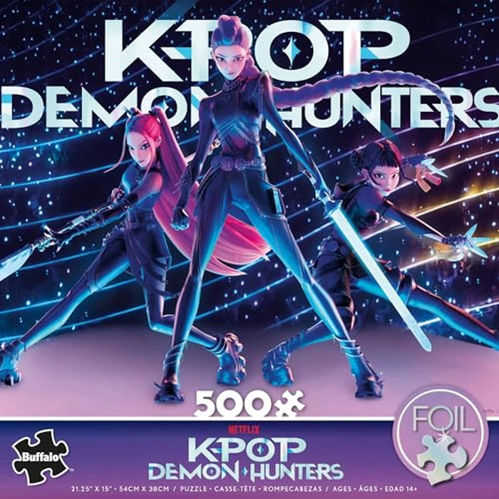 Buffalo Games - HUNTR/X - 500 Piece Kpop Demon Hunters Foil Jigsaw Puzzle - Colorful Puzzles - Precision-Cut Pieces, Beautiful Artwork, and Hours of Fun by CEACO - Image 3