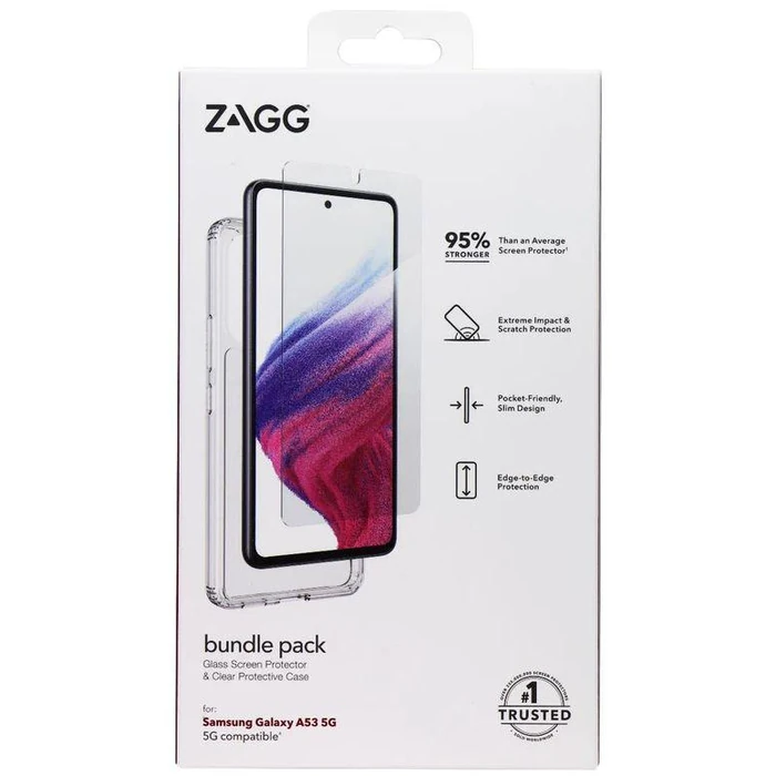 Zagg Bundle Pack Glass Screen Protector & Protective Phone Case for Samsung Galaxy A53 5G - Clear by Zagg - Image 2