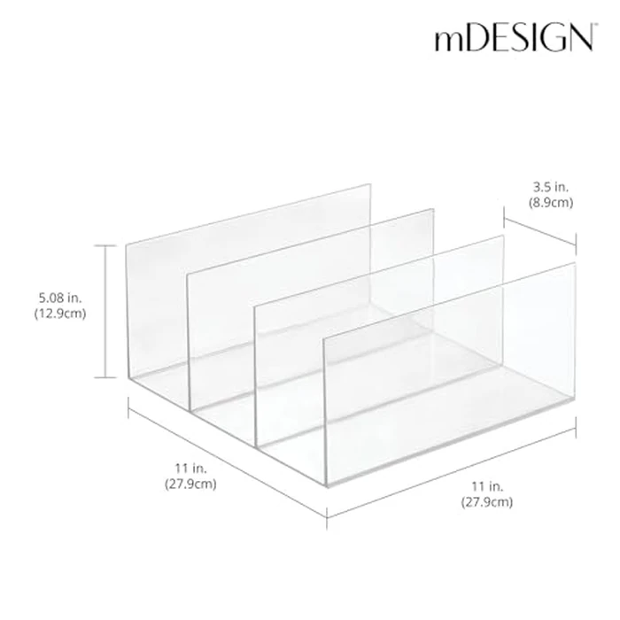 mDesign Plastic Purse/Handbag Organizer - Closet Divided Storage for Bags, Clutches, Wallets, Wristlets - Space-Saving Bedroom and Cabinet Organization - Lumiere Collection - 2 Pack - Clear by mDesign - Image 4