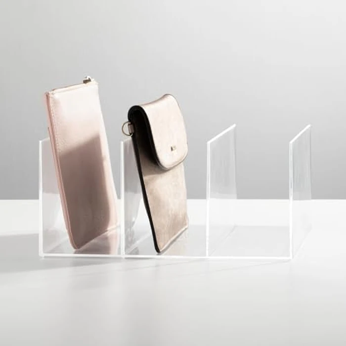 mDesign Plastic Purse/Handbag Organizer - Closet Divided Storage for Bags, Clutches, Wallets, Wristlets - Space-Saving Bedroom and Cabinet Organization - Lumiere Collection - 2 Pack - Clear by mDesign - Image 6