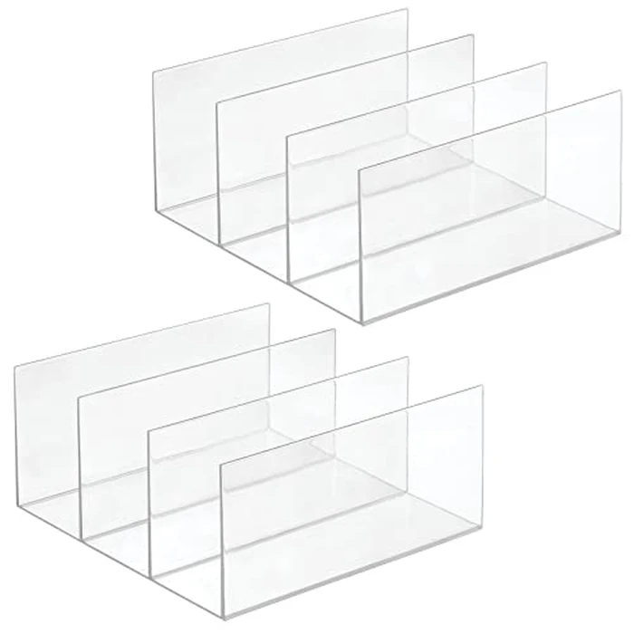 mDesign Plastic Purse/Handbag Organizer - Closet Divided Storage for Bags, Clutches, Wallets, Wristlets - Space-Saving Bedroom and Cabinet Organization - Lumiere Collection - 2 Pack - Clear by mDesign - Image 9