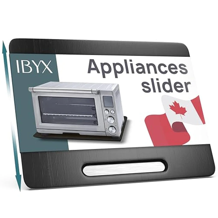 Ibyx Elegant Sliding Tray for Your Coffee Maker & Heavy Kitchen Appliances - Sturdy, Slides Easily from Under The Cabinet - Rolling Appliance Tray for Countertop with Wheels (Black, 21" W x 15" D) by Ibyx - Image 1