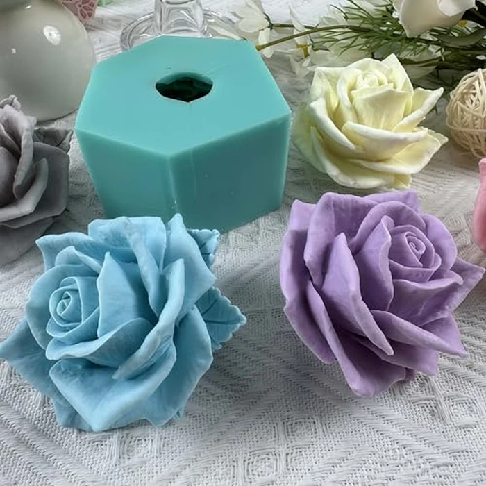 Bloom Rose Flower 3D Silicone Mold for Resin Flower Soap Candle Making DIY Molds Wedding Cake Mold Epoxy Decorating Craft Mould Baking Tools by I-BEST - Image 5